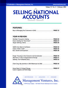 www.mventures.com  A Publication of Management Ventures, Inc. Volume VI No. 2 • February 2002