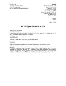 GFD-R-P.147 Category: Recommendation GLUE Working Group