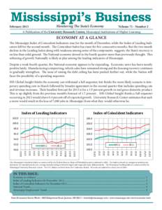 Mississippi’s Business Monitoring The State’s Economy February[removed]Volume 71 - Number 2