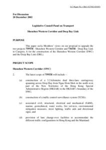 LC Paper No. CB[removed])  For Discussion 20 December[removed]Legislative Council Panel on Transport