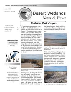 Desert Wetlands Conservancy Newsletter winter 2008 Desert Wetlands News & Views