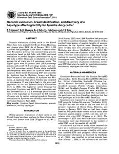 Bioinformatics / Molecular biology / Genetic genealogy / Holstein cattle / International HapMap Project / Haplotype / Illumina / SNP array / Genotyping / Biology / Genetics / Microarrays