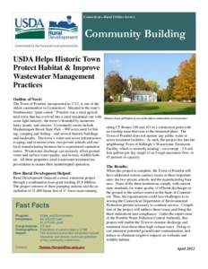 Connecticut—Rural Utilities Service  Community Building USDA Helps Historic Town Protect Habitat & Improve Wastewater Management