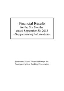Financial Results for the Six Months ended September 30, Supplementary Information -  Sumitomo Mitsui Financial Group, Inc.