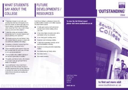 WHAT STUDENTS SAY ABOUT THE COLLEGE FUTURE DEVELOPMENTS /