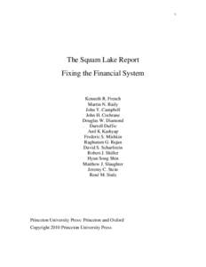1  The Squam Lake Report Fixing the Financial System  Kenneth R. French
