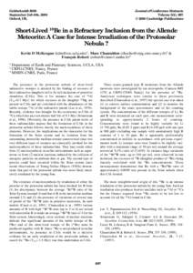 Goldschmidt 2000 September 3rd–8th, 2000 Oxford, UK. Journal of Conference Abstracts Volume 5(2), 697