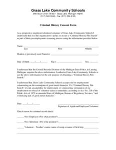 Criminal History Consent Form