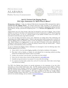 PRESS RELEASE  For Immediate Release ALABAMA