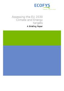 Assessing the EU 2030 Climate and Energy targets A Briefing Paper - Confidential –