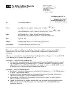 System Budget Office 401 Golden Shore, 5th Floor Long Beach, CA[removed][removed]Fax[removed]www.calstate.edu/budget