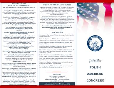 Poles / Poland / Europe / American Council for Polish Culture / Polish National Alliance / Polish American Congress / Polish diaspora / Chicago Polonia