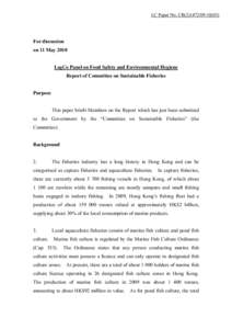 LC Paper No. CB[removed])  For discussion on 11 May 2010 LegCo Panel on Food Safety and Environmental Hygiene Report of Committee on Sustainable Fisheries