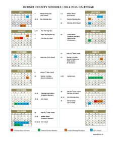 OCONEE COUNTY SCHOOLS | [removed]CALENDAR JULY S M