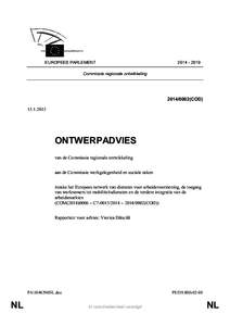 EUROPEES PARLEMENT[removed]Commissie regionale ontwikkeling