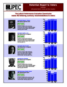 Retention Report to Voters Statewide 12th Judicial District: Lincoln and Otero Counties  The Judicial Performance Evaluation Commission