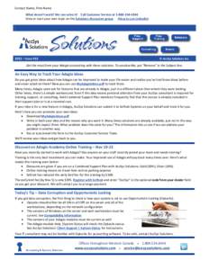 AccSys Solutions Solutions Newsletter #12