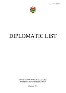 Updated[removed]DIPLOMATIC LIST MINISTRY OF FOREIGN AFFAIRS AND EUROPEAN INTEGRATION