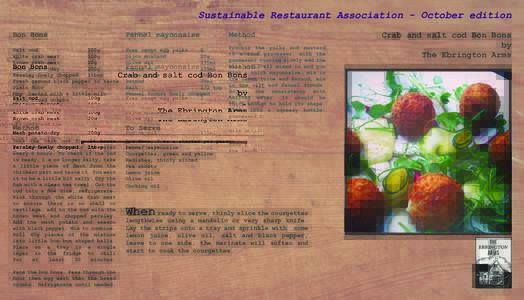 Sustainable Restaurant Association - October edition Bon Bons Fennel mayonnaise  Method