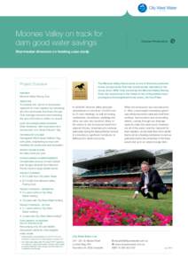Moonee Valley on track for dam good water savings Cleaner Production  Stormwater diversion co-funding case study