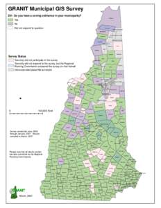 GRANIT Municipal GIS Survey Z01: Do you have a zoning ordinance in your municipality? Pittsburg Yes No