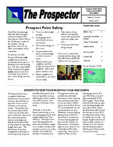 Prospect Point Home Owners Association Association Volume 7, Issue 2 March, 2013