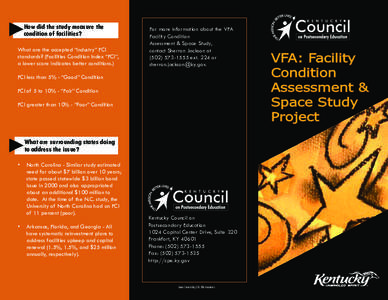 How did the study measure the condition of facilities? What are the accepted “industry” FCI standards? (Facilities Condition Index “FCI”, a lower score indicates better conditions.)