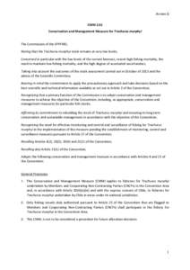 Annex G CMM 2.01 Conservation and Management Measure for Trachurus murphyi The Commission of the SPRFMO, Noting that the Trachurus murphyi stock remains at very low levels;