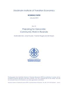    	
   Stockholm Institute of Transition Economics WORKING PAPER