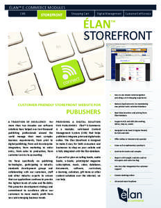ÉLAN™ E-COMMERCE MODULES CMS STOREFRONT  Shopping Cart