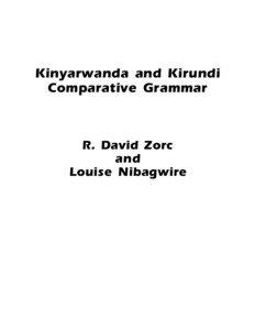 Kinyarwanda and Kirundi Comparative Grammar