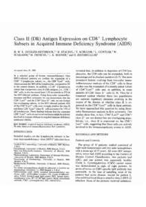 Class II (DR) antigen expression on CD8+ lymphocyte subsets in acquired immune deficiency syndrome (AIDS)
