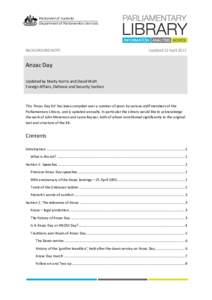 Parliament of Australia Department of Parliamentary Services BACKGROUND NOTE  Updated 12 April 2012