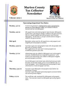 Marion County Tax Collector Newsletter Volume: [removed]George Albright,