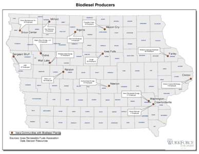 Map Of Biodiesel Companies In Iowa