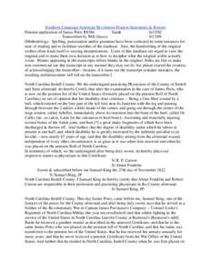 Southern Campaign American Revolution Pension Statements & Rosters Pension application of James Potts R8386 Sarah fn33NC Transcribed by Will Graves[removed]