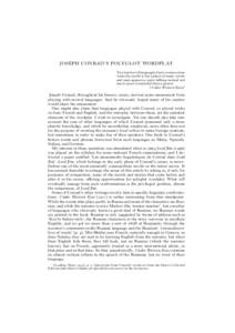 Languages of Cameroon / Languages of Mauritius / Languages of Seychelles / Languages of Vanuatu / Joseph Conrad / Lord Jim / Nostromo / Patusan / Conrad / Languages of Africa / Culture / Languages of Malaysia