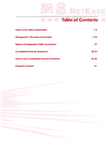 Table of Contents Letter to Our Fellow Shareholders Management’s Discussion and Analysis  Reports of Independent Public Accountants