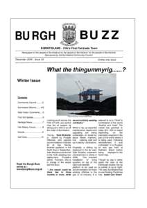 BU Z Z  BURGH BURNTISLAND - Fife’s First Fairtrade Town Newspaper of the people of Burntisland, by the people of Burntisland for the people of Burntisland.