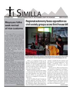 OCTOBEROFFICIAL NEWSLETTER OF THE ACADEMIC STAFF OF UP BAGUIO Mayoyao folks seek revival