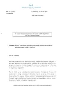 Réf.: ST[removed]Luxembourg, 31 January 2013 Circular letter To all credit institutions