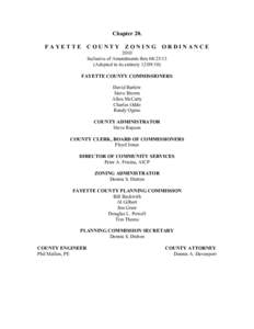 Chapter 20. FAYETTE COUNTY  ZONING