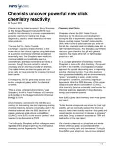 Chemists uncover powerful new click chemistry reactivity