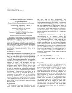 Indian Journal of Chemistry Vol. 47A, October 2008, pp[removed]Kinetics and mechanism of oxidation of some thioacids by benzyltrimethylammonium chlorobromate