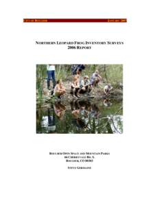 Northern Leopard Frog Volunteer Survey Summary – 2006