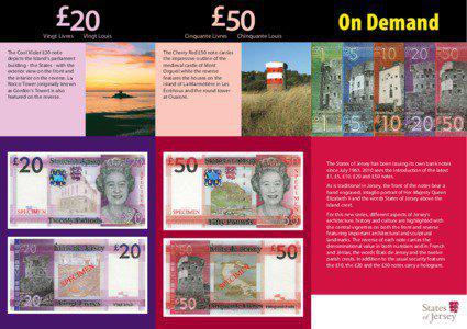 Le Hocq / Mont Orgueil / La Hougue Bie / Les Augrès Manor / Jersey pound / Banknotes of the pound sterling / Jersey / Currency / Channel Islands