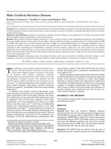 Male Urethral Stricture Disease Richard A. Santucci,*,† Geoffrey F. Joyce and Matthew Wise From the Department of Urology, Wayne State University School of Medicine, Detroit, Michigan, and RAND Health, Santa Monica, Ca