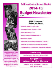 Addison Central School District[removed]Budget Newsletter May 2014