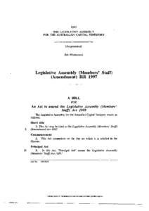 1997 THE LEGISLATIVE ASSEMBLY FOR THE AUSTRALIAN CAPITAL TERRITORY (As presented) (Mr Whitecross)