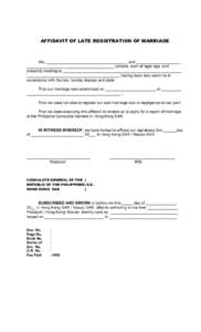 Microsoft Word - AFFIDAVIT OF LATE REGISTRATION OF MARRIAGE.doc